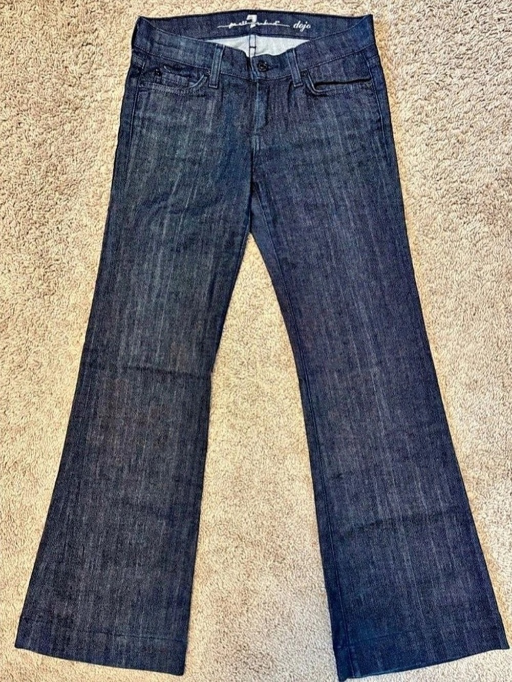 Vintage Y2K 7 For All Mankind Dojo Dark Wash Flare Jeans 26